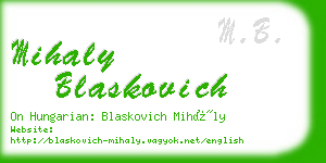 mihaly blaskovich business card